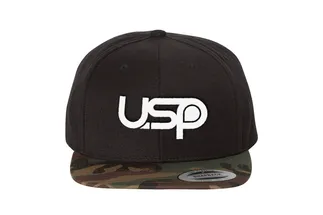 USP Motorsports Black and Camo Snapback Hat 